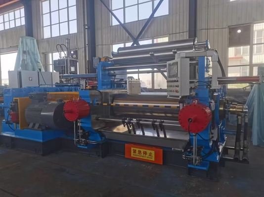 주문 중량 비상 정지 안전 고무 혼합 밀링 기계 두 롤 PLC 제어 online manufacture